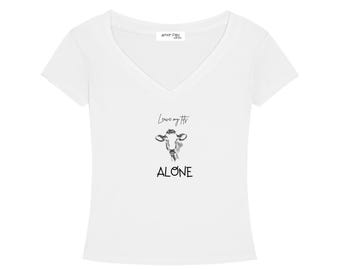 Tencel Slim Fit T-Shirt mit V-Ausschnitt