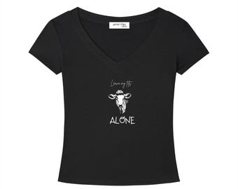 Tencel Slim Fit T-Shirt mit V-Ausschnitt