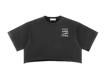 Snow Washed Raw Edge Crop Top