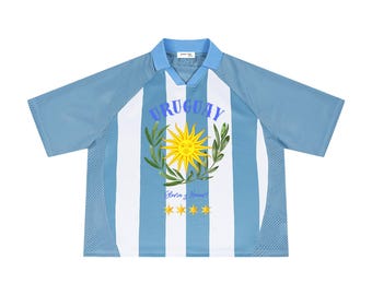 Unisex Striped Mesh Boxy Soccer Jersey