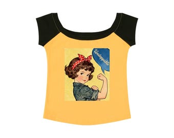 Camiseta de bebé raglán con bloques de color para mujer