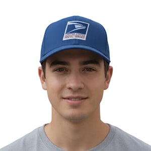 Gorra de béisbol azul marino USPS FlexFit de mezcla de algodón