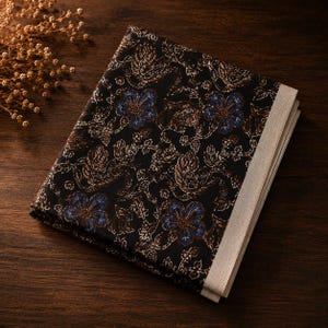Handmade Batik Cap Sogan Jogja Fabric – Premium Primis Cotton Textile – Traditional Indonesian Brown Batik – 82.7 x 41.3 Inches