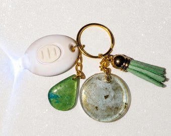 Glow-in-the-Dark Keychain White & Green