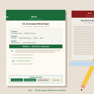 Sutton Grammar School 11+ Practice Paper | SET Stage 1 & 2 Mock Exam (Digital Download)