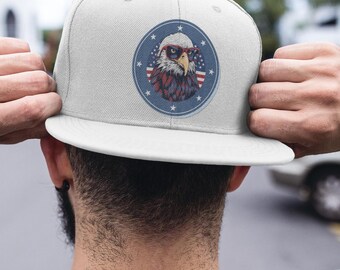 Eagle Embroidered Hat, Patriotic Bird Cap, Unisex Baseball Cap, Gift for Him or Her, Outdoor Accessory, Casual Streetwear, Cotton Dad Hat