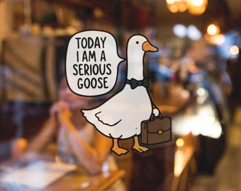 Vandaag ben ik een Ernstige Gans Vierkante Sticker | Vinylsticker: