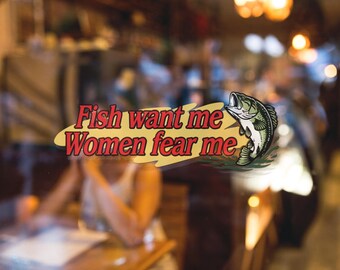 Vissen willen me, vrouwen zijn bang voor me Sticker | Vinyl visbaars