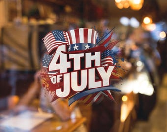 Patriottische 4 juli sticker, Amerikaanse vlag vinyl sticker voor laptop, auto, raam, waterfles, 4 juli Independence Day Party Decor
