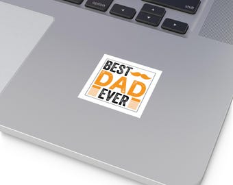 Vinylsticker beste vader ooit, Vaderdagcadeau voor papa, duurzame sticker voor laptop, auto of bidon, gepersonaliseerd cadeau vader