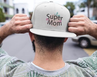 Supermoederhoed voor dames, baseballpet met bloemenborduursel, cadeau-idee Moederdag, katoenen vaderhoed, casual streetwear-accessoires voor moeder