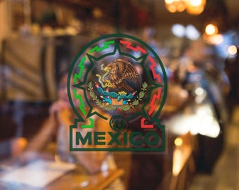 Mexicaanse adelaar embleem vierkante vinylsticker | Mexicaans wapenschild