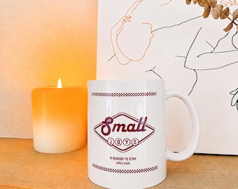 Self Care Mug | Mental Health Coffee Cup | Inspirational Retro Diner Style Gift | Small Joys Positive Reminder Mug