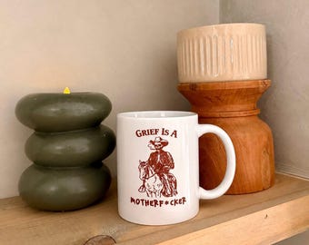 Trauer Geschenk Tasse | Erinnerungskaffeetasse | Skelett Cowboy | Schwarzer Humor | Trauer Geschenk | Verlust der geliebten Sympathie Tasse