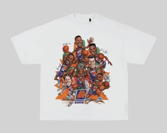 Phoenix Suns Vintage Cartoon NBA Champions Style Graphic Basketball T-Shirt