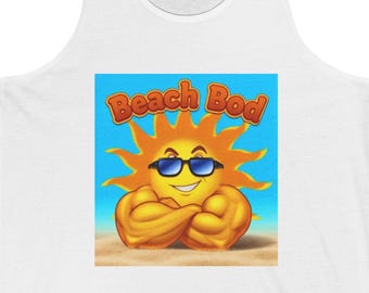 Camiseta sin mangas con estampado de cuerpo playero y gafas de sol tropicales de verano