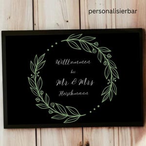 hochzeitsgeschenk Fußmatte personalisiert, wedding present, Fußabstreifer, Mr and Mrs, individuell, hochzeit geschenk