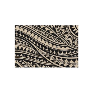 Samoan Traditional Tatau Inspired Outdoor Rug