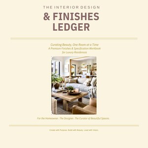 Interior Design Finishes Ledger | Luxury Material Selection Workbook (Digital PDF Planner)