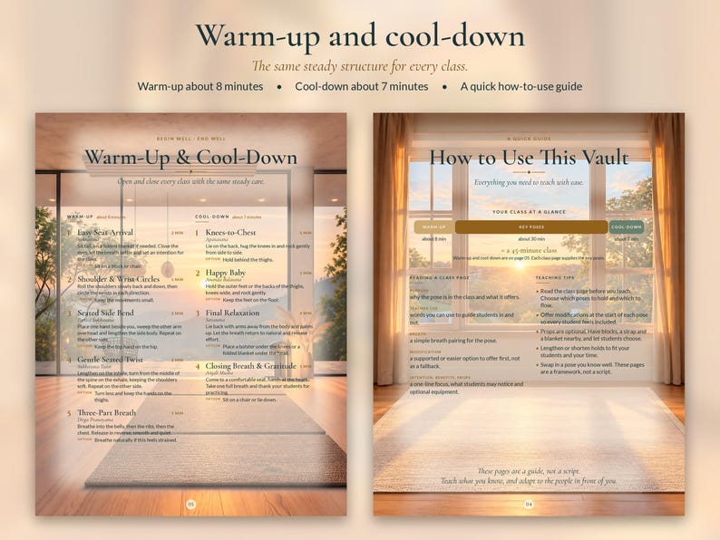 Yoga Teacher's Class Vault, Printable Lesson Plan Template + Wall Art ...