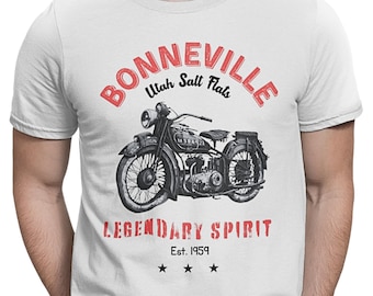 Vintage Motorcycle T-Shirt, Bonneville Motorcycle Shirt, Retro Biker Tee, Classic Motorbike Graphic Tee, Gift for Motorbike Lovers