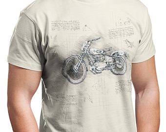 Vintage Motorrad-Shirt, Retro Biker-Grafik-T-Shirt, klassisches Cafe Racer-T-Shirt, Motorradfahrer-Geschenk, alte Schulfahrrad-Hemd