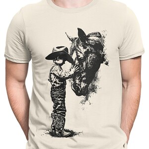 Camiseta vaquera vintage, camiseta vaquera del oeste, camiseta de rodeo campestre, ropa de rancho, camiseta rústica de arte del oeste, regalo para amantes de los vaqueros imagen 1