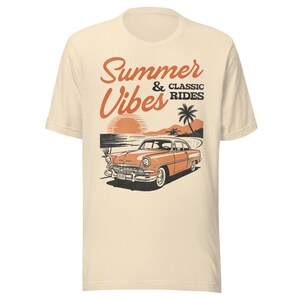 Retro Summer Tee, Summer Vibes Shirt, Vintage Car Graphic T-Shirt, Classic Car Tee, Summer Vacation Shirt, Retro Beach Vibes Tee