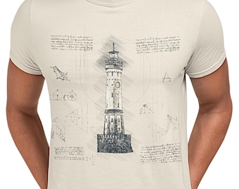 Vintage Leuchtturm Shirt, Nautisches Grafik T-Shirt, Küstenleuchtturm T-Shirt, Maritimes Reise Shirt, Ozean Liebhaber Geschenk