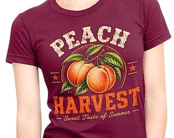 Vintage Peach Shirt, Retro Summer Fruit T-Shirt, Peach Lover Graphic Tee, Cottagecore Fruit Tee