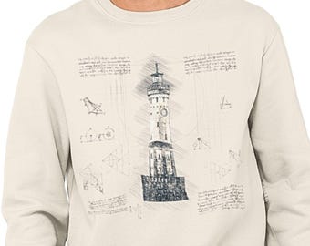 Vintage Lighthouse Sweatshirt, Nautical Graphic Crewneck, Coastal Lighthouse Pullover, Maritime Travel Sweatshirt, Ocean Lover Gift