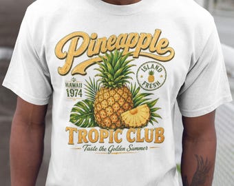 Vintage Pineapple Shirt, Retro Hawaii Pineapple T-Shirt, Tropical Summer Graphic Tee, Beach Fruit Lover Gift