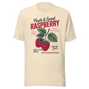 Retro Raspberry T-Shirt, Vintage Fruit Graphic Tee, Fresh & Sweet Raspberry Shirt, Summer Berry Tee, Cottagecore Fruit Shirt
