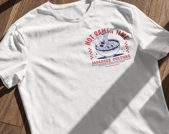 Retro Japanese Ramen T-Shirt, Vintage Japanese Streetwear Shirt, Anime Food Lover Gift, Japanese Culture Tee