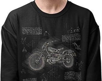 Vintage Motorcycle Sweatshirt, Retro Biker Graphic Pullover, Classic Cafe Racer Crewneck, Motorcycle Rider Gift, Old School Bike Sweatshirt