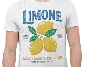 Vintage Lemon Shirt, Retro Mediterranean Citrus Tee, Summer Fruit Graphic Shirt, Italian Vacation Tee, Lemon Lover Gift