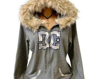 Y2K Kunstpelz-Reißverschluss-Hoodie - Vintage Übergroße grafische Winterjacke für Unisex
