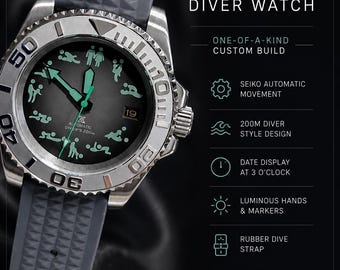 Montre personnalisée kamasutra Authentique mouvement automatique Seiko.