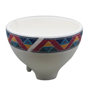 Bol à salsa Pueblo de Treasure Craft, style sud-ouest américain, en céramique sur trépied, fabriqué aux États-Unis.
