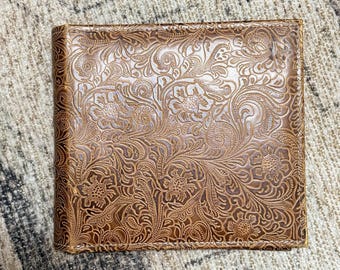 Vintage Un-Used Tooled Leather Bound Photo Album's Western Cowboy Cowgirl