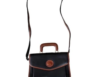 Bolso bandolera mediano de piel negra vintage Dooney & Bourke para mujer