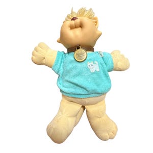 Vintage Cabbage Patch Kids Koosas Plüschkatze von 1983, hellbraunes Hemd, Coleco 80er Jahre Spielzeug