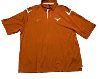 Vintage Nike Texas Longhorns Herren XXL Orange Polo-Shirt Kurzarm Casual