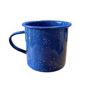 Troqueles Y Esmaltes Tres Blau gesprenkelte Emaille-Camping-Kaffeebecher Mexiko