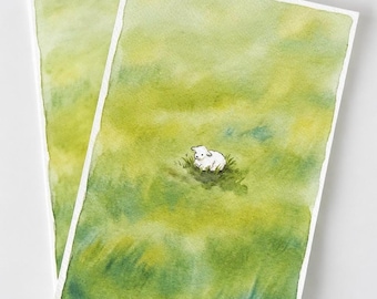 Interaktive Postkarte mit versteckter Botschaft, NFC-Kunstkarte, Karte mit Lichteffekt, Sheebie-Aquarell-Freundschaftsgeschenk, 4x6-Erinnerungskarte