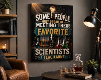Scientist Wall Art Print, Chemistry Laboratory Poster, Science Classroom Decor, Teacher Appreciation Gift, STEM Office Decor
