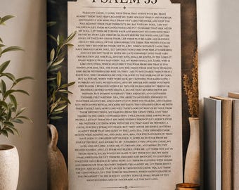 Psalm 35 Scripture Poster, Christian Bible Verse Wall Art, Landscape Canvas Print for Bedroom Bathroom Decor