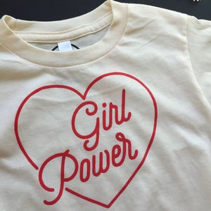 GIRL POWER Kids and Youth Tee Shirt Revolution Equality Feminist Shirt Natural White Organic T-Shirt image 6