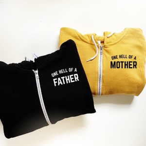 One Hell of a Mother / Woman / Father / Parent - bold font - Hooded Fleece Sweatshirt