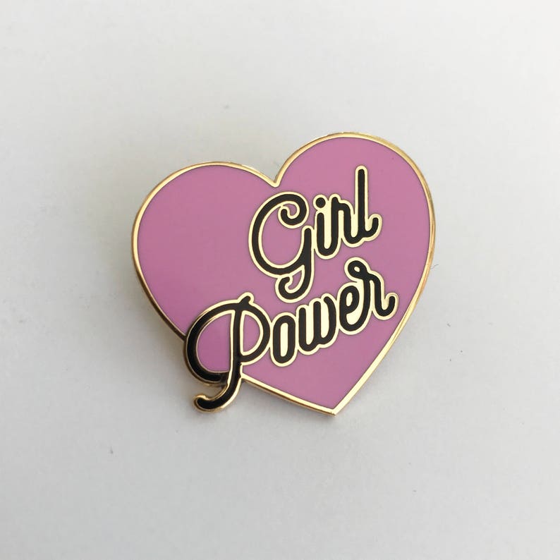 Girl Power Pin Hard Enamel Pin Equality Feminist Pin Girl Gang Girl Boss Pink, Red, White Glitter or Black Enamel Pin image 5